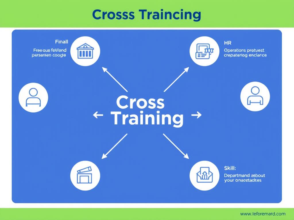 Ilustrasi konsep cross-training dengan diagram pertukaran keterampilan Ilustrasi konsep cross-training dengan diagram pertukaran keterampilan