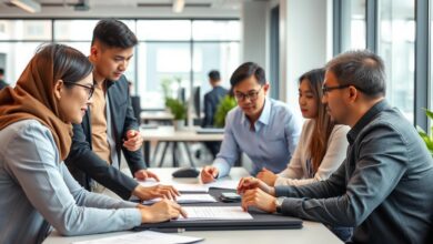 Tim sedang melakukan aktivitas cross-training di kantor